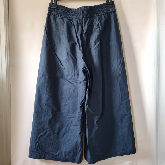 ZARA WOMAN Dark Blue Wide Leg Culottes with Snap Buttons Size XS - Picture 2 of 9